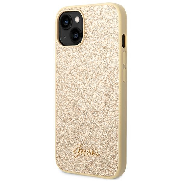 Apple iPhone 14 Plus 6.7" Guess Glitter Script Case Cover (GUHCP14MHGGSHD), Gold | Чехол Кейс Бампер... (0)