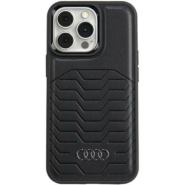 Apple iPhone 15 Pro 6.1'' Audi Synthetic Leather MagSafe Case Cover, Black | Чехол Кейс Бампер...