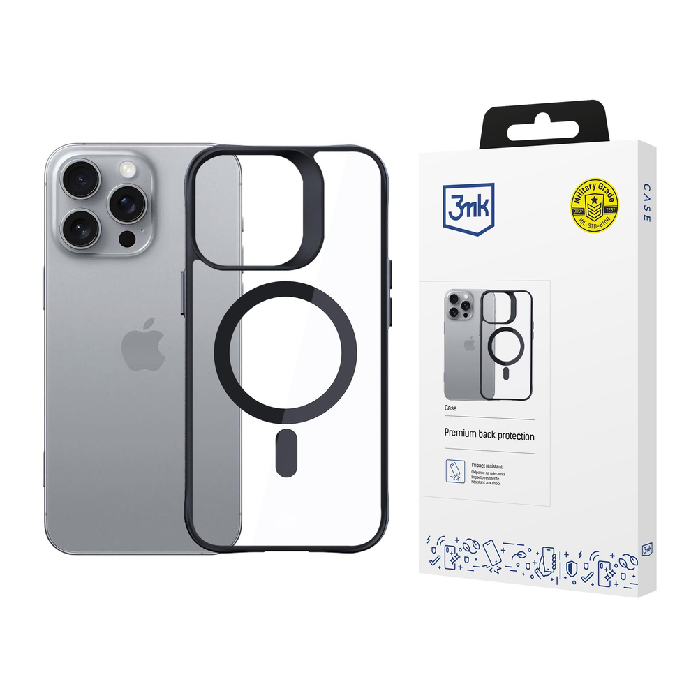 Apple iPhone 16 Pro 6.3'' 3MK Satin Armor MagCase Case Cover, Transparent | Чехол Кейс Бампер...