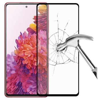 5D защитное стекло для Samsung Galaxy S20 FE / S20 Lite, чёрное полного покрытия| Tempered Glass Screen Protector