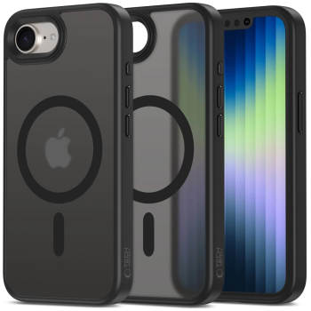 Apple iPhone 16e / 17e / SE (2025) 6.1'' Tech-Protect MagMat MagSafe Case Cover, Matte Black | Чехол...