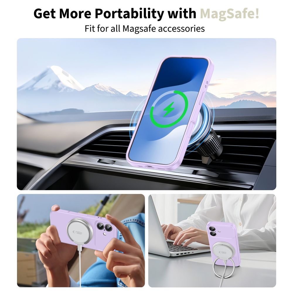 Силиконовый чехол Tech-Protect MagSafe для iPhone 17 - Фиолетовый (1)