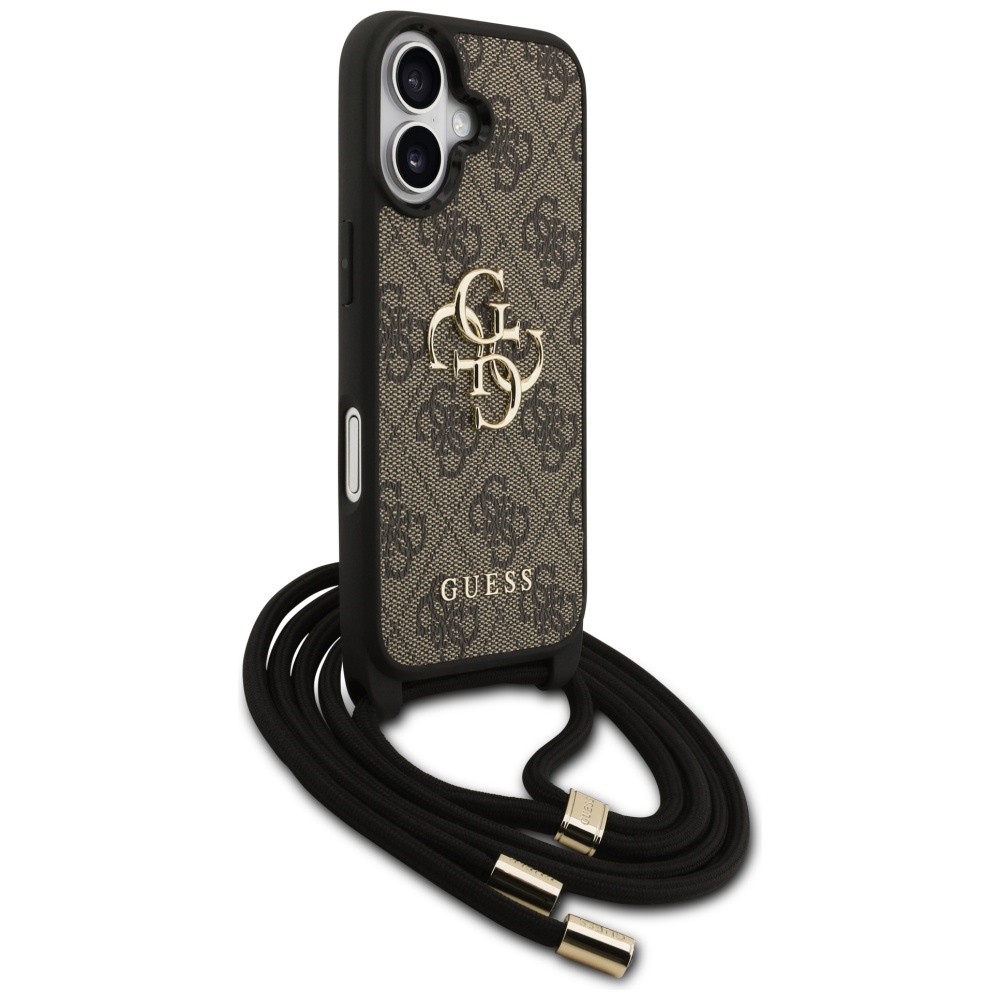 Guess 4G Big Logo Cord Stap сумка-чехол через плечо для iPhone 17 – коричневый (1)