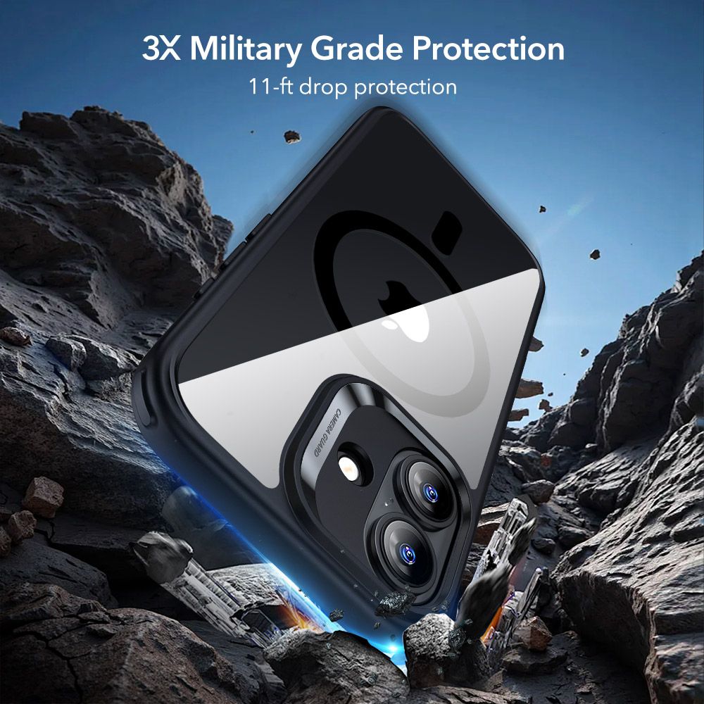 Apple iPhone 17 6.3'' ESR Classic Hybrid MagSafe Case Cover + Tempered Glass, Clear Black | Чехол Кейс... (2)