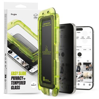 Ringke Easy Slide 2 шт. защитное стекло с функцией приватности для iPhone 17 -...