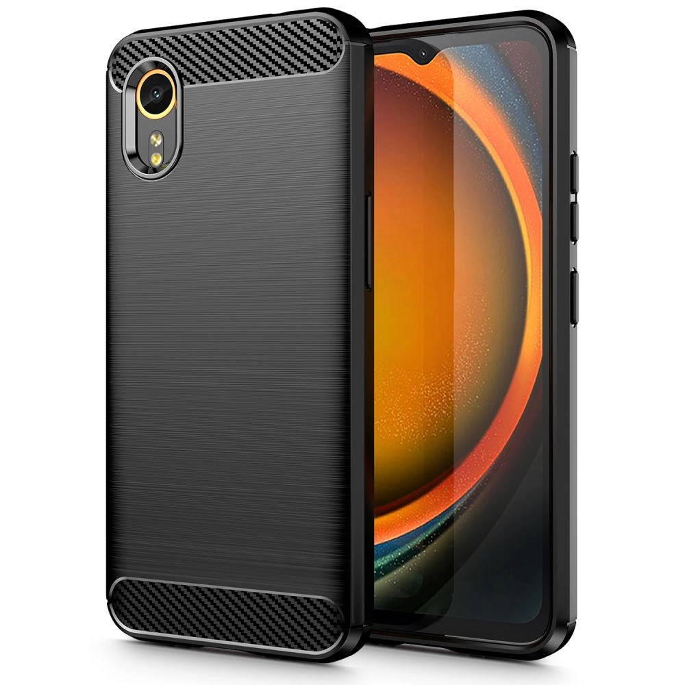 Samsung Galaxy Xcover 7 ( SM-G556B / DS ) Tech-Protect TPUCarbon Fiber TPU Protective Case Cover, Black | Чехол Обложка Бампер Кабура