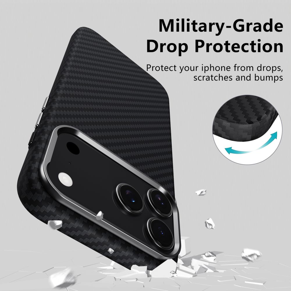 Чехол Tech-Protect Ion Carbon MagSafe для iPhone 17 Pro - черный и серебристый (3)