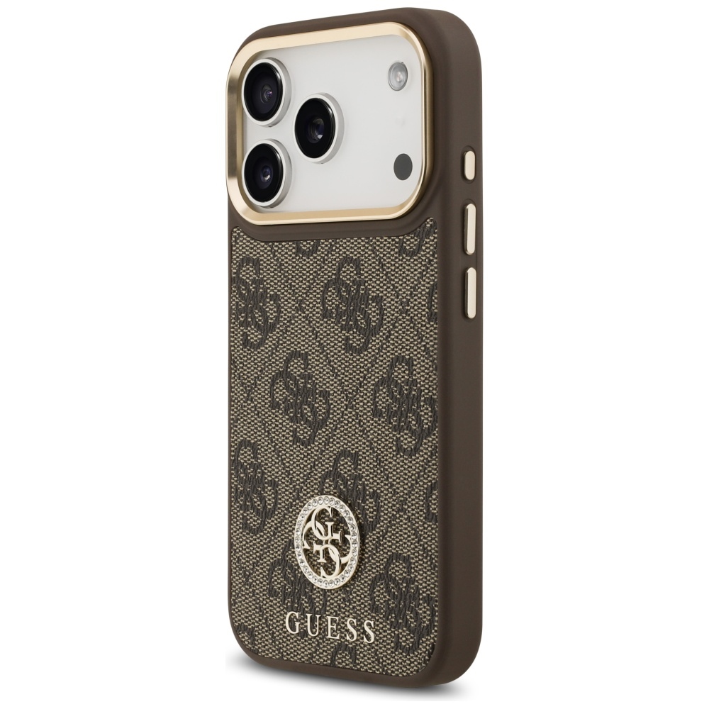 Чехол Guess 4G Strass Logo MagSafe для iPhone 17 Pro - коричневый (0)