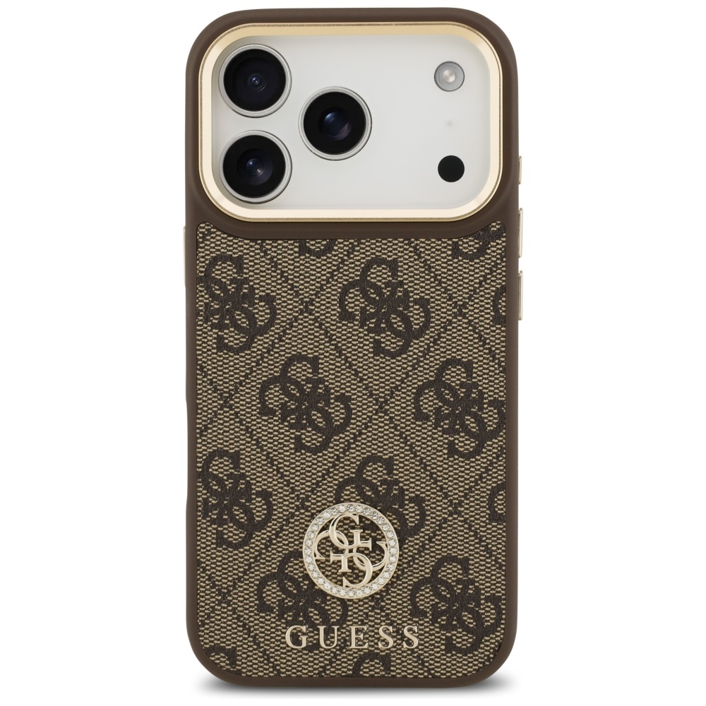 Чехол Guess 4G Strass Logo MagSafe для iPhone 17 Pro - коричневый (1)