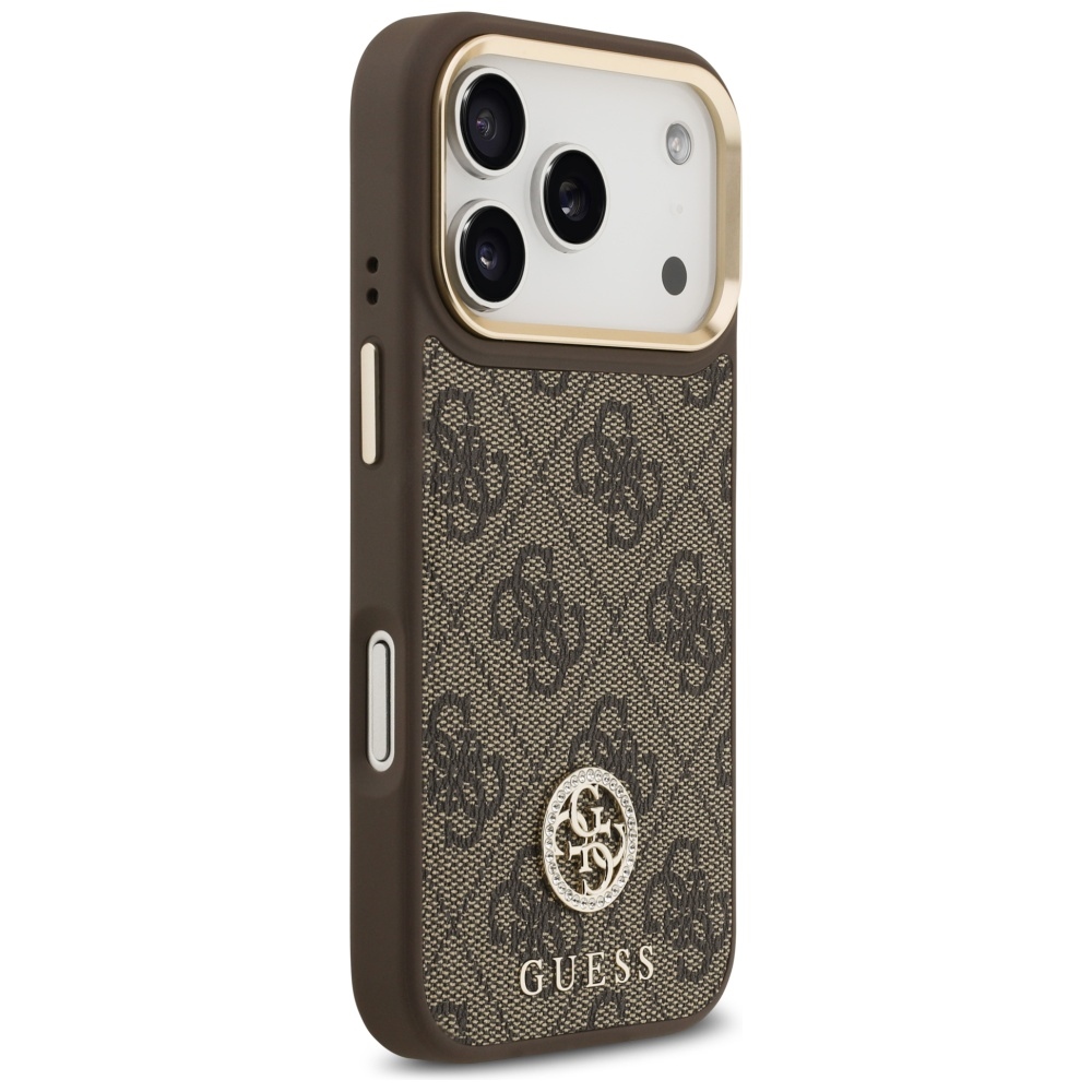 Чехол Guess 4G Strass Logo MagSafe для iPhone 17 Pro - коричневый (2)