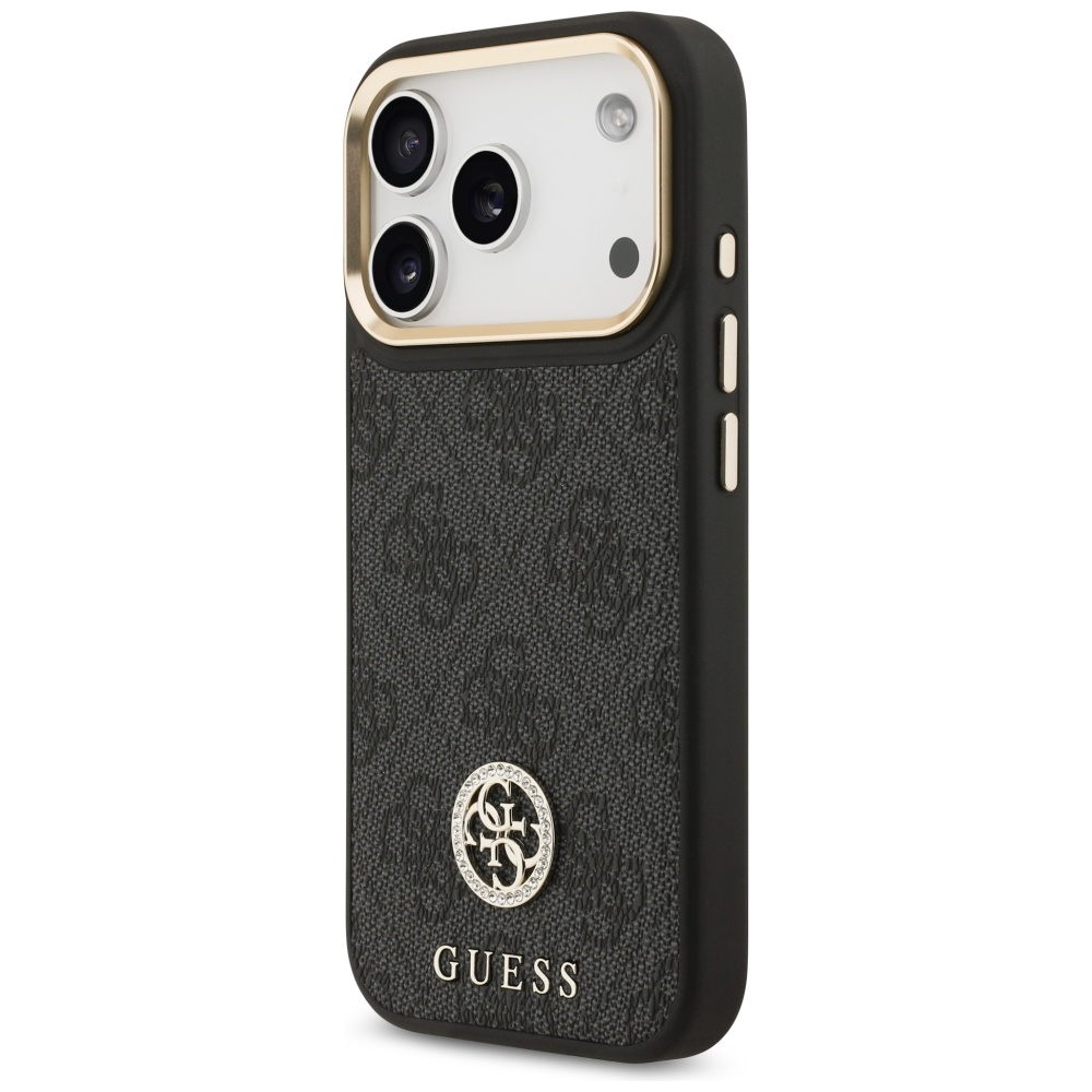 Чехол Guess 4G Strass Logo MagSafe для iPhone 17 Pro - черный (0)