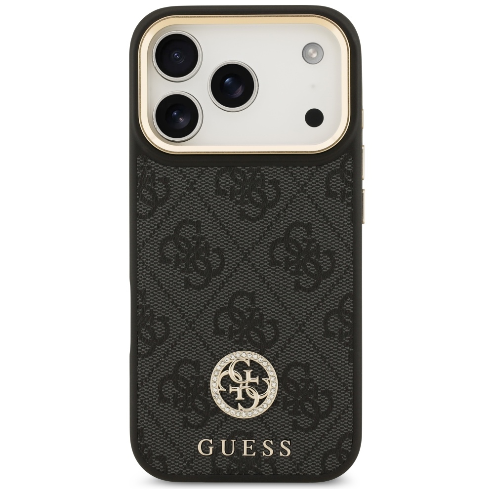 Чехол Guess 4G Strass Logo MagSafe для iPhone 17 Pro - черный (1)