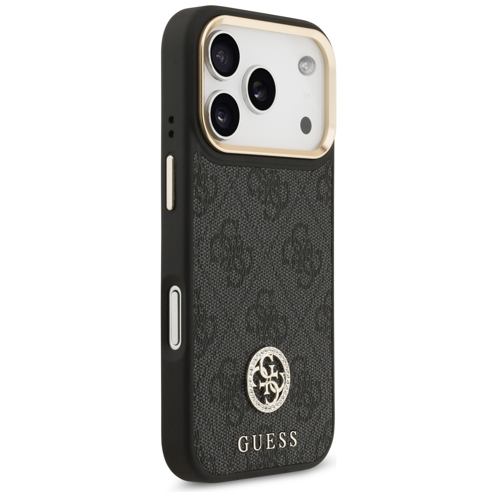 Чехол Guess 4G Strass Logo MagSafe для iPhone 17 Pro - черный (2)