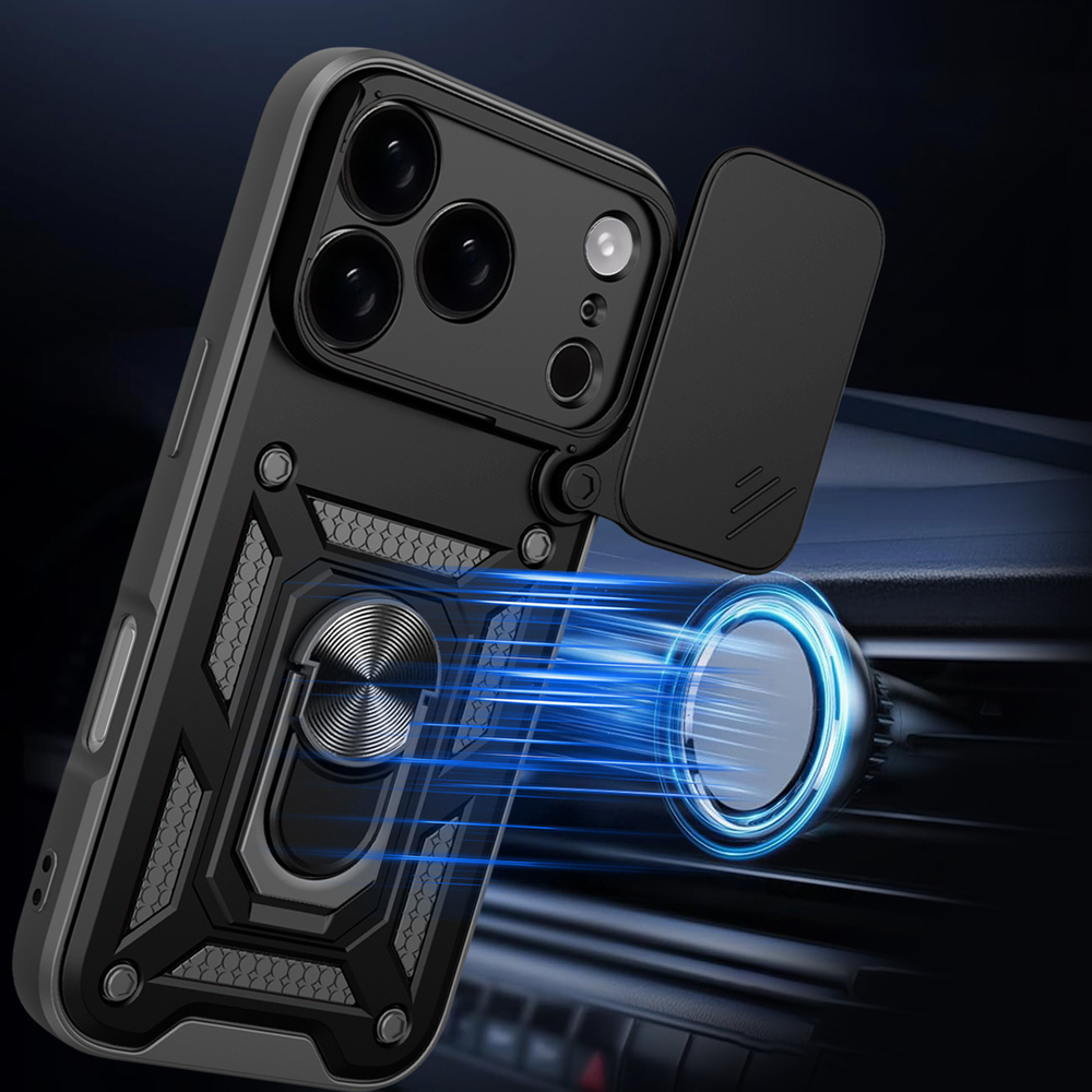 Чехол Hybrid Armor Camshield для iPhone 17 Pro с подставкой и защитной шторкой... (1)
