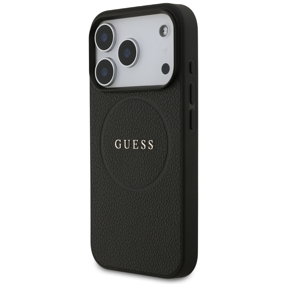 Чехол Guess Grained Ring MagSafe для iPhone 17 Pro – чёрный (0)