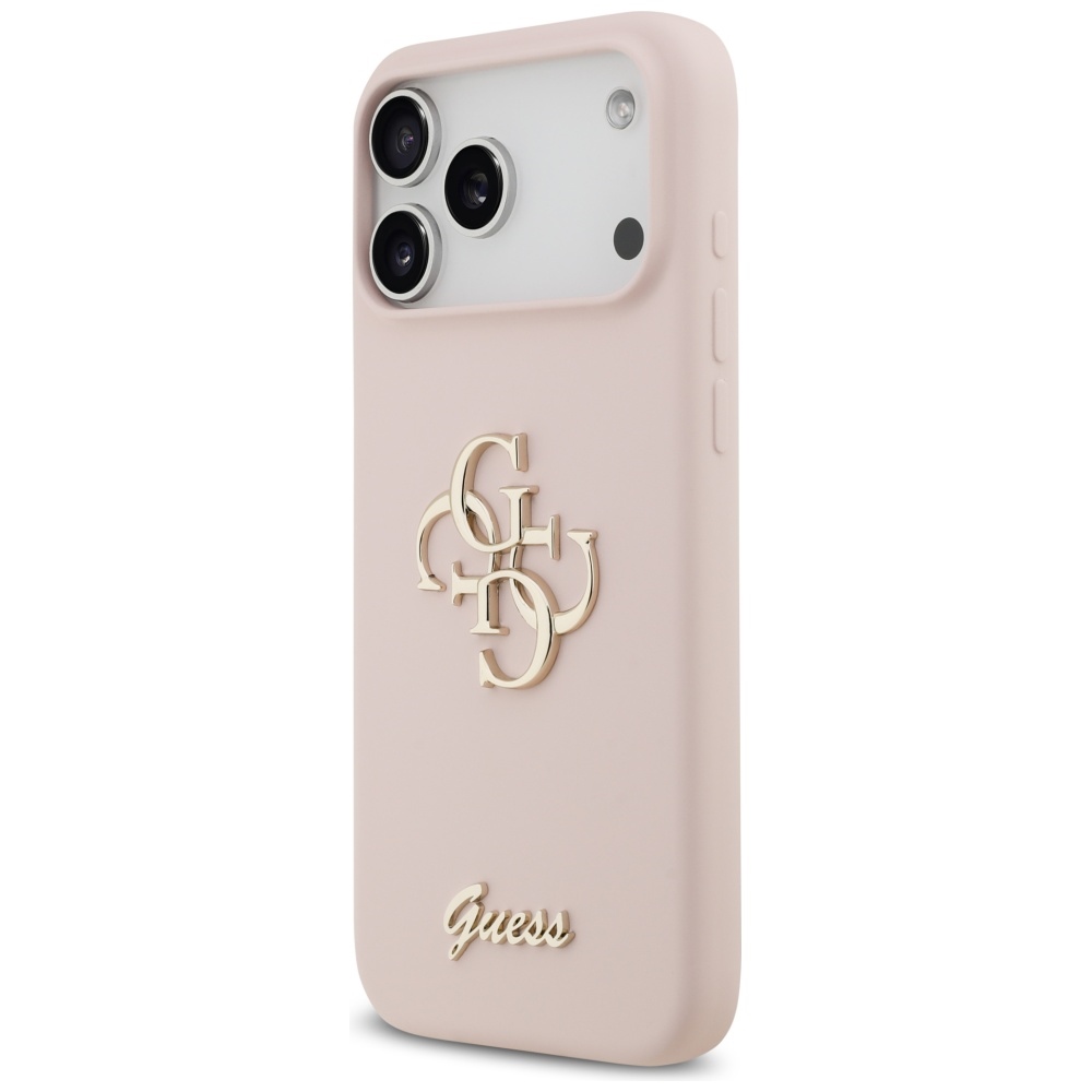 Чехол Guess Silicone Big 4G Script для iPhone 17 Pro Max — розовый (0)