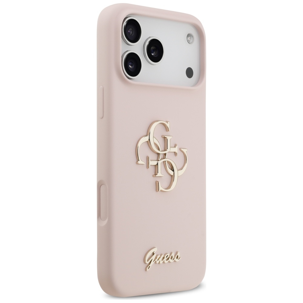 Чехол Guess Silicone Big 4G Script для iPhone 17 Pro Max — розовый (2)