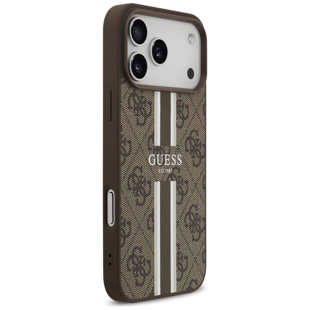 Чехол Guess 4G Printed Stripes с MagSafe для iPhone 17 Pro Max – коричневый (2)