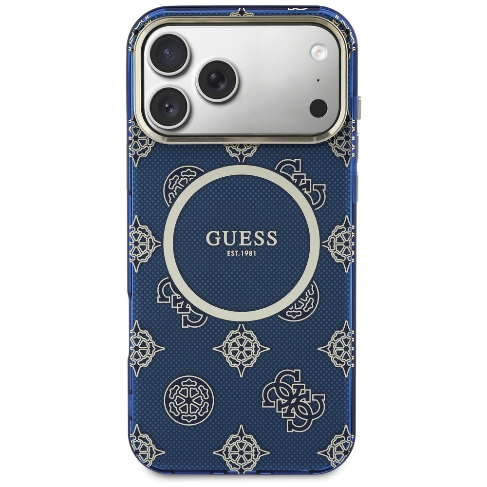 Чехол Guess IML Peony Dot MagSafe для iPhone 17 Pro Max – синий (1)