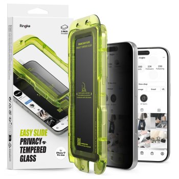 Ringke Easy Slide защитное стекло с приватностью для iPhone 17 Pro Max, 2 шт.