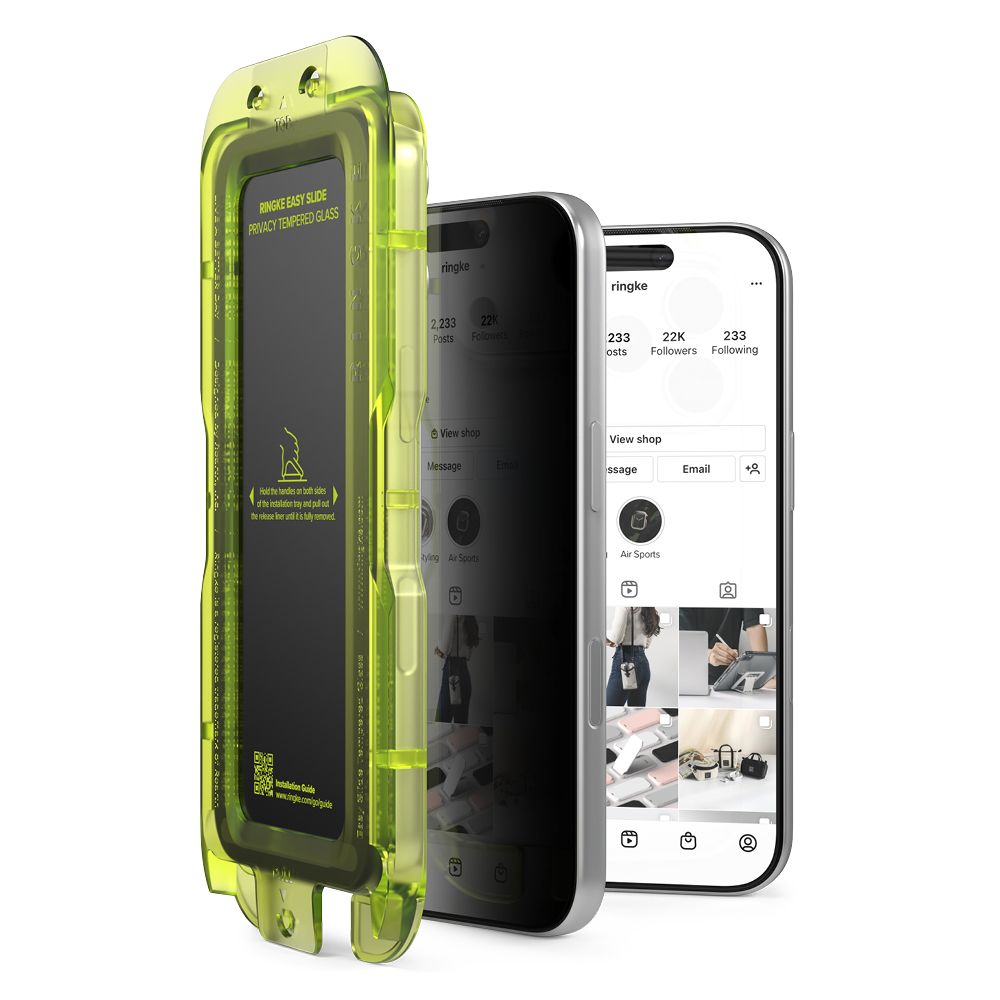 Ringke Easy Slide защитное стекло с приватностью для iPhone 17 Pro Max, 2 шт. (0)