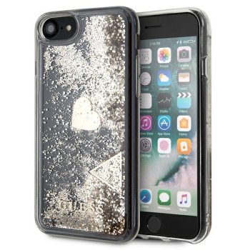 Apple iPhone 8 / 7 / SE (2020) (2022) 4.7" Guess Glitter Charms Case Cover (GUOHCI8GLHFLGO), Gold | Чехол Кейс...