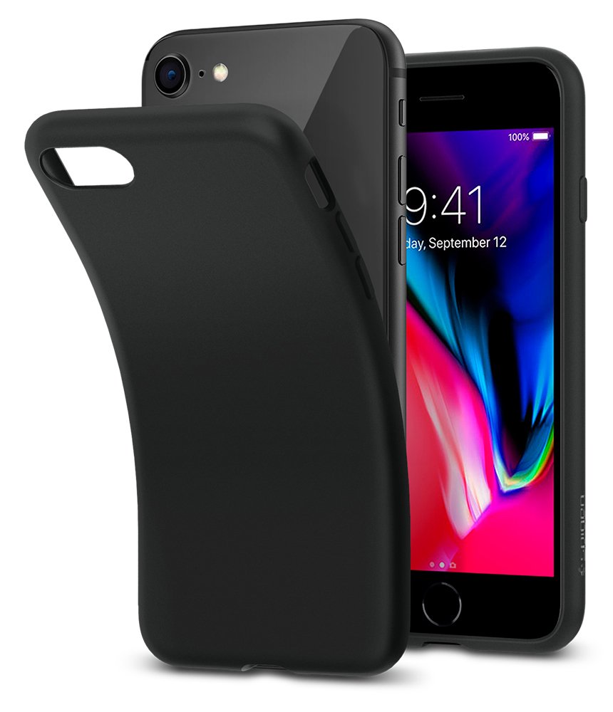 Apple iPhone 7 / 8 / SE (2020) (2022) 4.7" Matte TPU Case Cover Shell, Black | Чехол Кейс Кабура... (1)