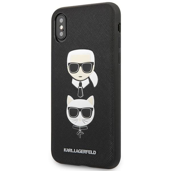 Apple iPhone Xs Max 6.5'' Karl Lagerfeld Saffiano Karl&Choupette Head Case Cover, Black | Чехол Кейс... (0)