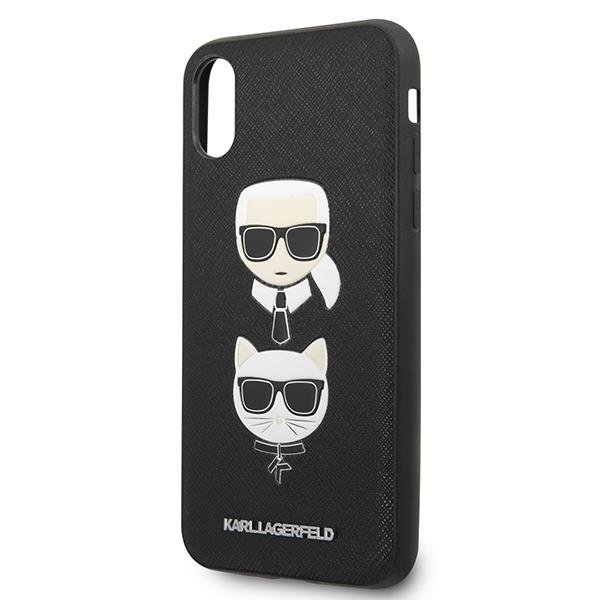 Apple iPhone Xs Max 6.5'' Karl Lagerfeld Saffiano Karl&Choupette Head Case Cover, Black | Чехол Кейс... (1)