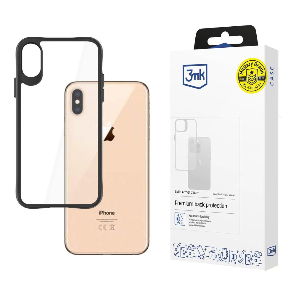 Apple iPhone XS Max 6.5'' 3MK Satin Armor Case+ Case Cover, Transparent | Чехол Кейс Бампер...