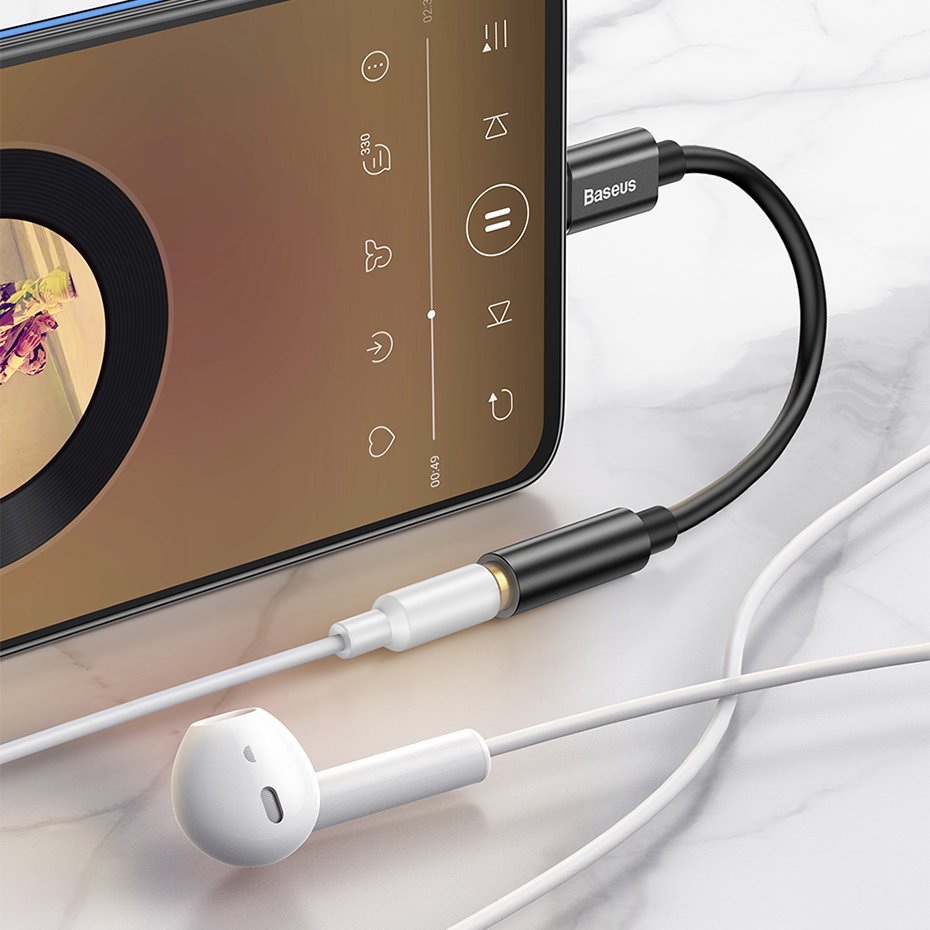 Baseus USB-C на 3,5 мм AUX MiniJack Кабель-Переходник, Черный | Baseus USB-C to 3.5 mm Female... (3)