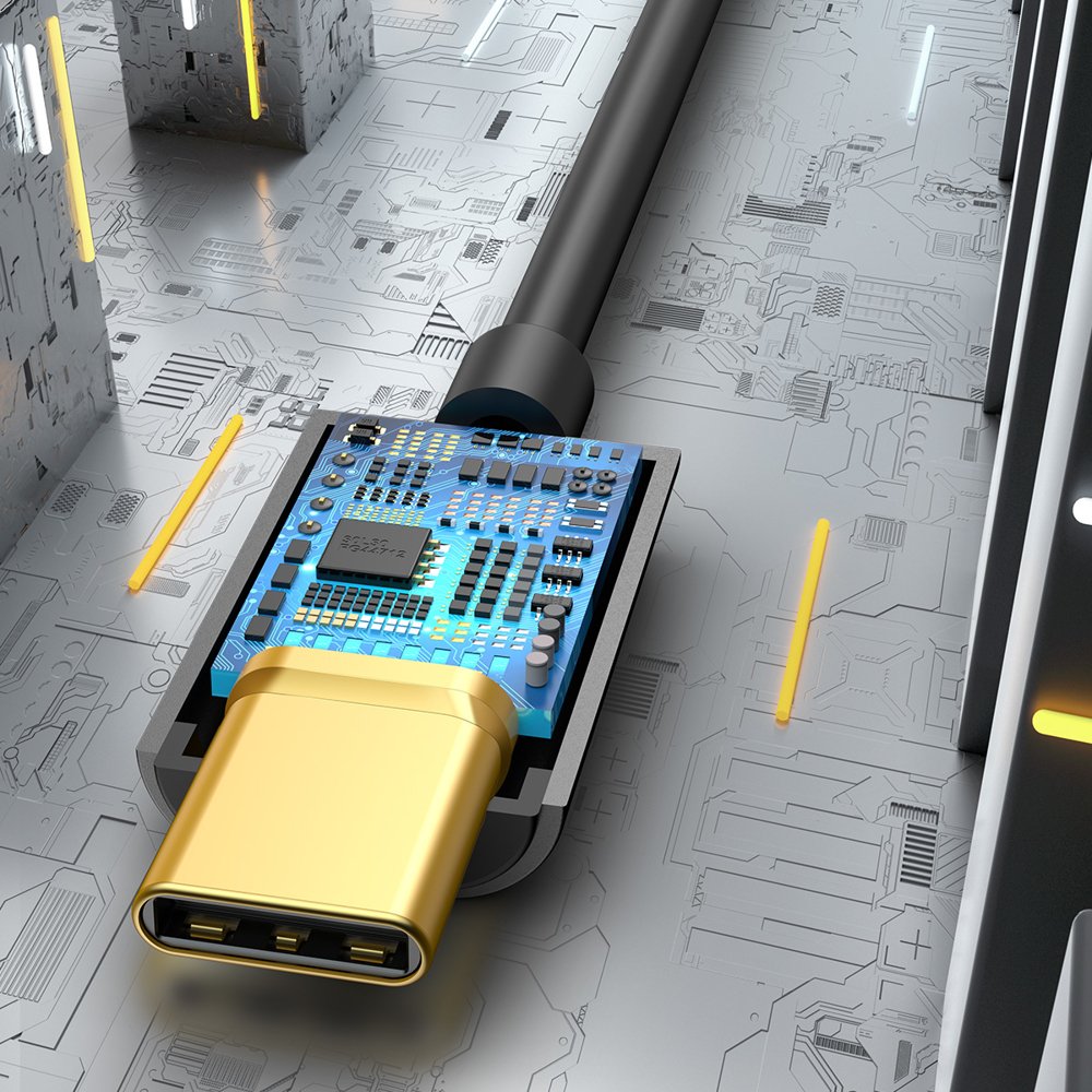 Baseus USB-C на 3,5 мм AUX MiniJack Кабель-Переходник, Черный | Baseus USB-C to 3.5 mm Female... (5)