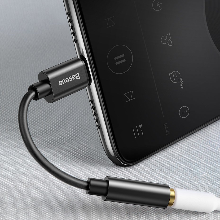 Baseus USB-C на 3,5 мм AUX MiniJack Кабель-Переходник, Черный | Baseus USB-C to 3.5 mm Female... (7)