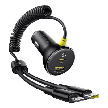 Baseus Circular 60W USB-A + USB-C автомобильное зарядное устройство с...