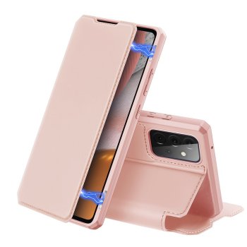 Samsung Galaxy A72 (SM-A725F/DS) DUX DUCIS Skin X Auto-absorbed Leather Cell Phone Case Cover, Pink | Чехол для Телефона Кабура Книжка