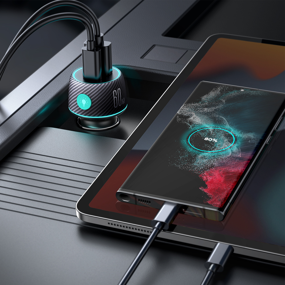 Автомобильное зарядное устройство 60W USB-C и USB-A Joyroom JR-CCN01 - черный (2)