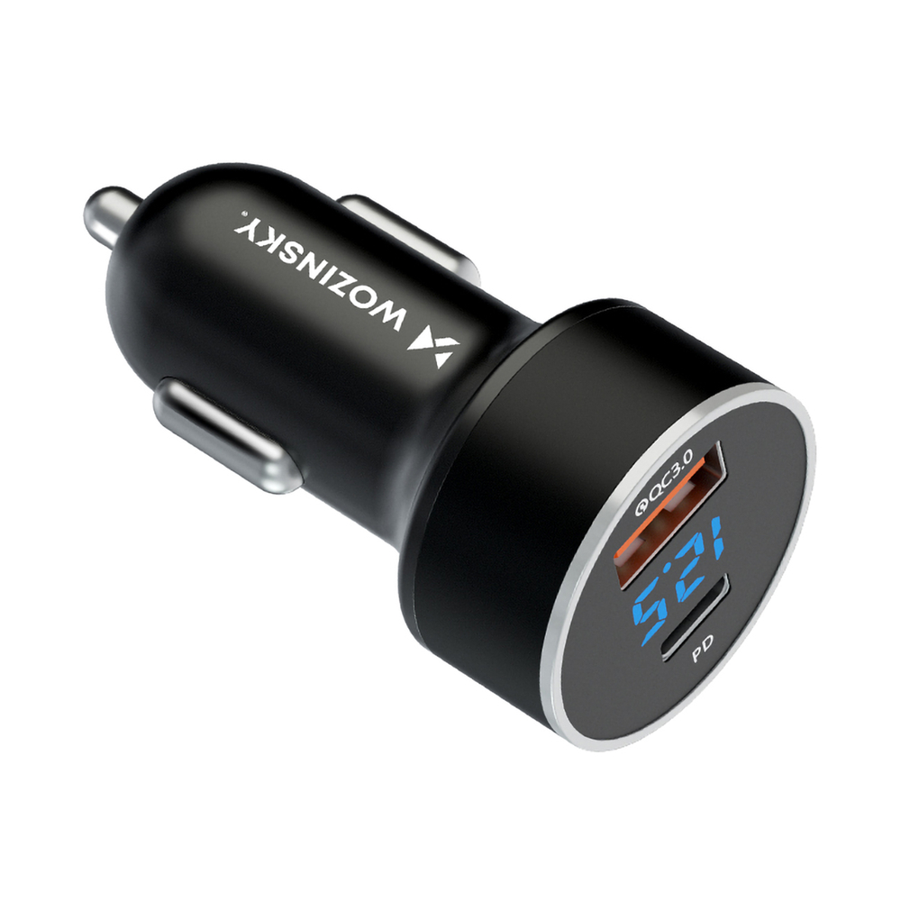 Wozinsky WDCCAC USB-C USB-A 36W автомобильное зарядное устройство - черный (1)