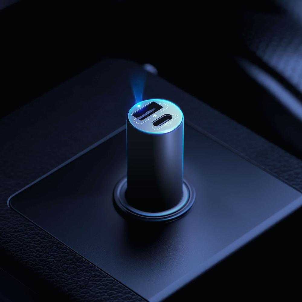 3mk Hyper автомобильное зарядное устройство USB-C USB-A 100W - серебристый (2)