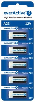 Алкалиновая батарейка everActive 23A 12V, 5 шт. для пультов и сигнализаций
