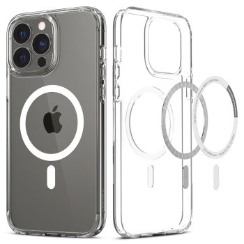 Apple iPhone 13 Pro 6.1'' Spigen Ultra Hybrid Mag Magsafe Case Cover, White | Чехол Кабура Кейс Бампер для Телефона