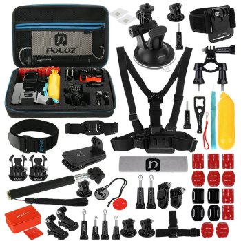 Puluz 53 in 1 Accessories Ultimate Combo Kits for sports cameras PKT09