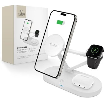 Tech-Protect QI15W-A41 3-в-1 беспроводное зарядное устройство с MagSafe для...