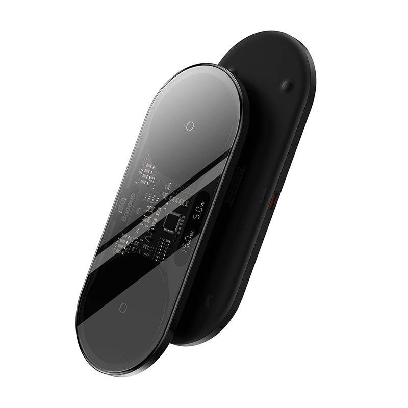 Baseus Digital LED Display Dual Qi wireless charger, 20W (2)