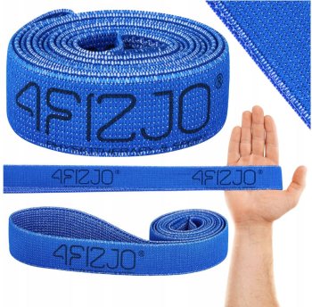 4Fizjo Flex Band Long Спортивная тканевая петля лента резинка для упражнений, фитнес эспандер, Синий (Среднее сопротивление, 3/5) | Flexible Textile Training Loop
