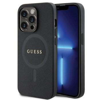 Чехол Guess GUHMP14LPSAHMCK для iPhone 14 Pro - черный Saffiano MagSafe