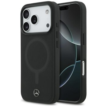 Чехол Mercedes Plain Smooth Leather MagSafe для iPhone 17 Pro – черный