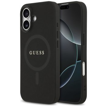 Чехол Guess Saffiano Classic Logo MagSafe для iPhone 17 – чёрный