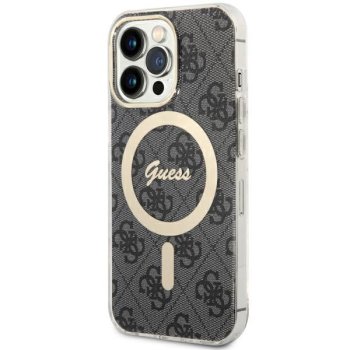 Apple iPhone 13 Pro 6.1'' Guess 4G MagSafe Case Cover (GUHMP13LH4STK), Black | Чехол Кейс Бампер...
