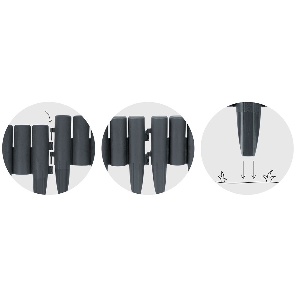 Садовый бордюр Plonos 2,2 м PL-961, серый (3)