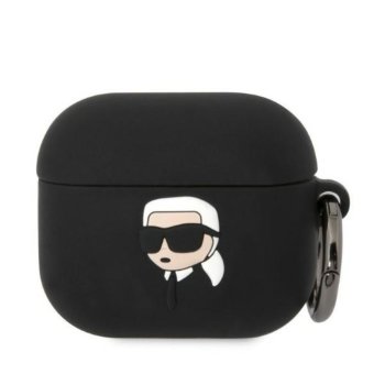 Karl Lagerfeld Kla3runikk Airpods 3 Cover Black/black Silicone Karl Head 3d
